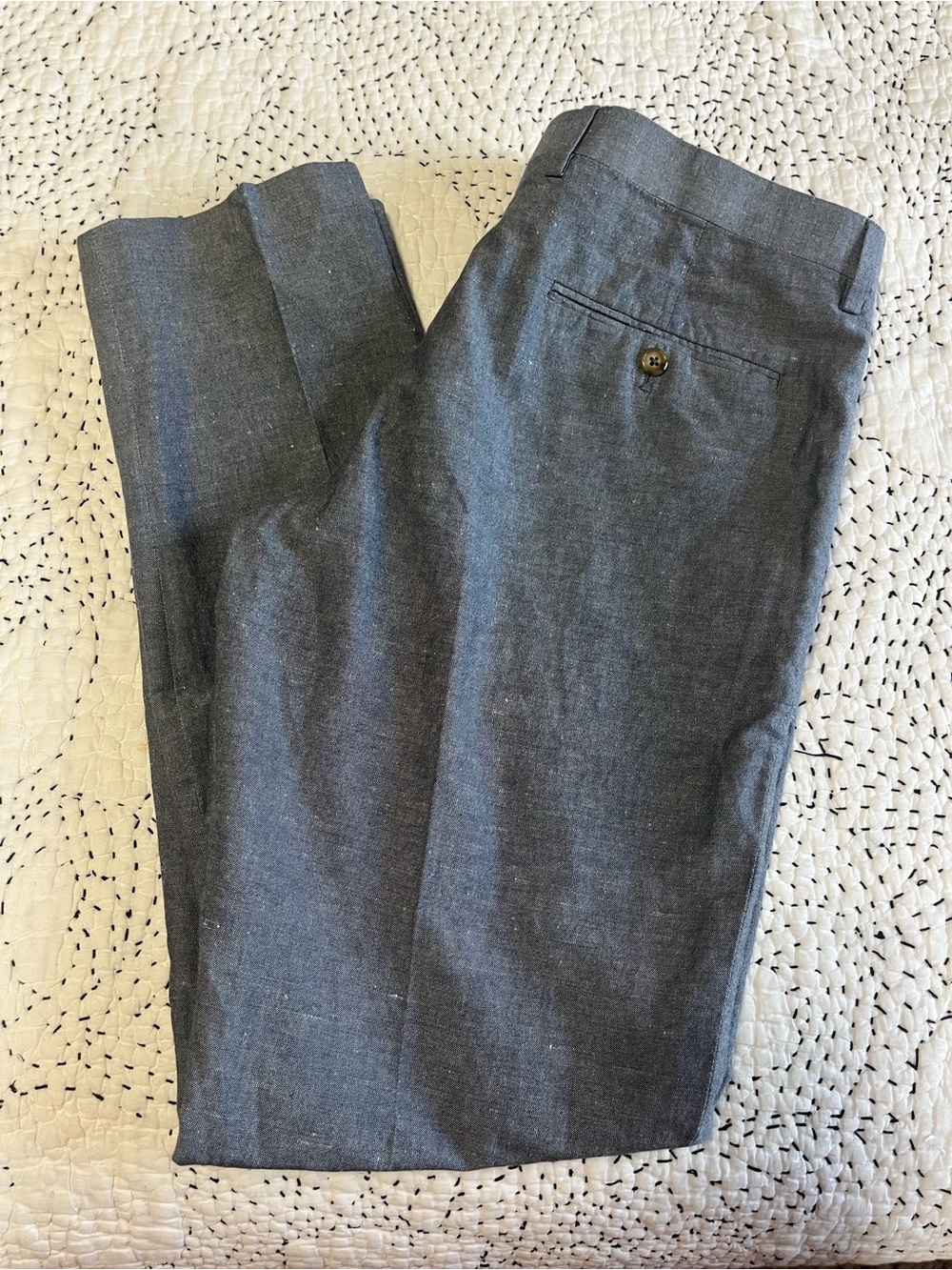 J Crew Ludlow Linen Suit Pants 32X32 Slim Blue Baird Mcnutt Irish Linen NWT